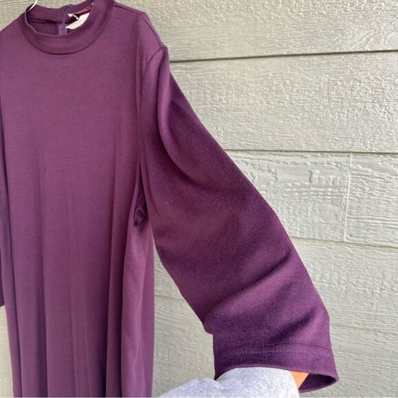 Vtg Silhouettes Maxi Dress Dress Women Plus Sz 4X Long Sleeve Plum USA Lagenlook - Picture 7 of 9